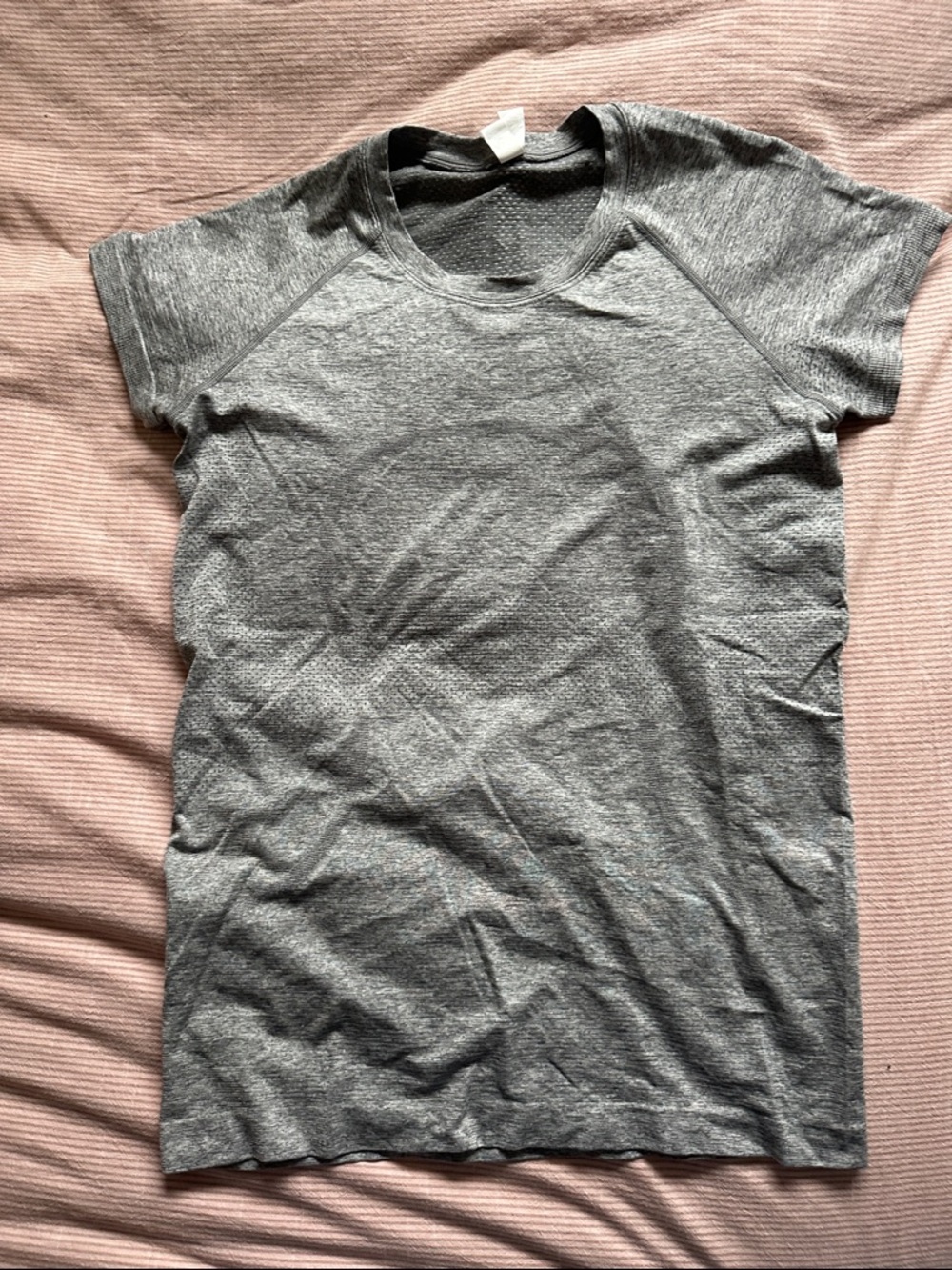 Women's Grey Short-Sleeve Crewneck Top